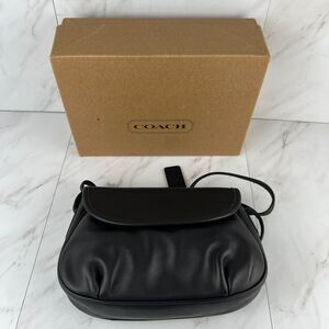 NEW Vintage Coach 4111 Black Leather Crossbody Shoulder Cafe Bag Purse